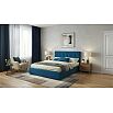 Кровать Селеста с матрасом велюр синий С П/М 1600x2000, ортопедическое основание, изголовье мягкое