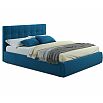 Кровать Селеста с матрасом велюр синий С П/М 1600x2000, ортопедическое основание, изголовье мягкое