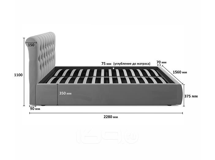 Мягкая кровать Ameli 1400 оранж с подъемным механизмом