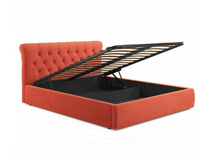 Мягкая кровать Ameli 1400 оранж с подъемным механизмом