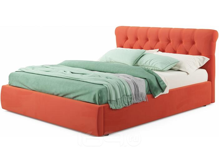 Мягкая кровать Ameli 1800 оранж с подъемным механизмом