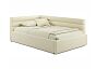 Кровать Aura велюр бежевый С П/М 1200x2000, ортопедическое основание, изголовье мягкое