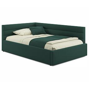 Мягкая кровать Aura 1200 изумруд с подъемным механизмом