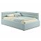 Кровать Aura велюр мята пастель с подъемным механизмом 1200x2000, ортопедическое основание, изголовье мягкое
