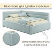 Кровать Aura с матрасом велюр мята пастель С П/М 1200x2000, ортопедическое основание, изголовье мягкое
