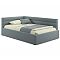 Кровать Aura велюр серый с подъемным механизмом 1200x2000, ортопедическое основание, изголовье мягкое