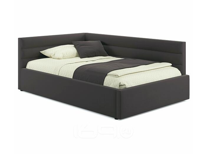 Мягкая кровать Aura 1200 шоколад с подъемным механизмом