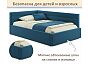 Кровать Aura велюр синий С П/М 1200x2000, ортопедическое основание, изголовье мягкое