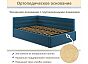 Кровать Aura велюр синий С П/М 1200x2000, ортопедическое основание, изголовье мягкое