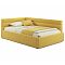 Кровать Aura велюр желтый с подъемным механизмом 1200x2000, ортопедическое основание, изголовье мягкое