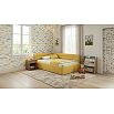 Кровать Aura с матрасом велюр желтый С П/М 1200x2000, ортопедическое основание, изголовье мягкое
