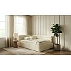 Кровать Aura с матрасом велюр бежевый С П/М 900x2000, ортопедическое основание, изголовье мягкое