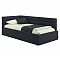 Кровать Aura велюр черный с подъемным механизмом 900x2000, ортопедическое основание, изголовье мягкое