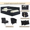 Кровать Aura с матрасом велюр черный С П/М 900x2000, ортопедическое основание, изголовье мягкое