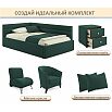 Кровать Aura с матрасом велюр изумруд С П/М 900x2000, ортопедическое основание, изголовье мягкое