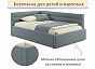 Кровать Aura велюр серый С П/М 900x2000, ортопедическое основание, изголовье мягкое