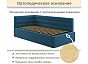 Кровать Aura велюр синий С П/М 900x2000, ортопедическое основание, изголовье мягкое