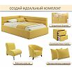 Кровать Aura с матрасом велюр желтый С П/М 900x2000, ортопедическое основание, изголовье мягкое