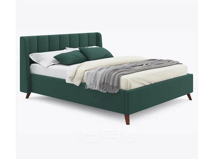 Кровать Betsi с матрасом велюр изумруд С П/М 1600x2000, ортопедическое основание, изголовье мягкое