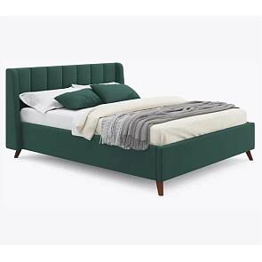 Кровать Betsi с матрасом велюр изумруд С П/М 1600x2000, ортопедическое основание, изголовье мягкое