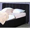 Кровать Betsi с матрасом велюр черный С П/М 1600x2000, ортопедическое основание, изголовье мягкое