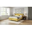 Кровать Betsi с матрасом велюр жёлтый С П/М 1600x2000, ортопедическое основание, изголовье мягкое