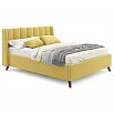 Кровать Betsi с матрасом велюр жёлтый С П/М 1600x2000, ортопедическое основание, изголовье мягкое
