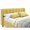 Кровать Betsi с матрасом велюр жёлтый С П/М 1600x2000, ортопедическое основание, изголовье мягкое