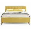 Кровать Betsi с матрасом велюр жёлтый С П/М 1600x2000, ортопедическое основание, изголовье мягкое