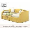 Кровать Elda с матрасом велюр жёлтый без П/М 900x2000, изголовье мягкое
