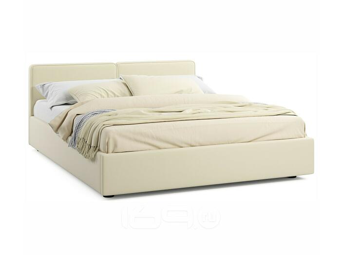 Мягкая кровать Erika 1600 бежевая с подъемным механизмом