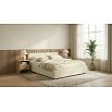 Кровать Erika с матрасом велюр бежевый С П/М 1600x2000, ортопедическое основание, изголовье мягкое