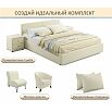 Кровать Erika с матрасом велюр бежевый С П/М 1600x2000, ортопедическое основание, изголовье мягкое