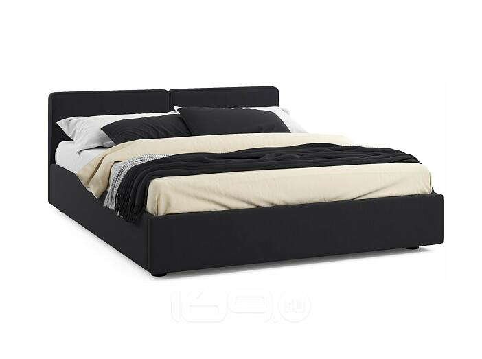 Мягкая кровать Erika 1600 черная с подъемным механизмом