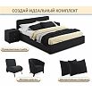 Кровать Erika с матрасом велюр черный С П/М 1600x2000, ортопедическое основание, изголовье мягкое
