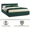Кровать Erika с матрасом велюр изумруд С П/М 1600x2000, ортопедическое основание, изголовье мягкое