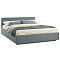 Кровать Erika велюр серый с подъемным механизмом 1600x2000, ортопедическое основание, изголовье мягкое