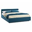 Кровать Erika с матрасом велюр синий С П/М 1600x2000, ортопедическое основание, изголовье мягкое