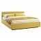 Кровать Erika велюр желтый с подъемным механизмом 1600x2000, ортопедическое основание, изголовье мягкое