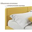 Кровать Erika с матрасом велюр желтый С П/М 1600x2000, ортопедическое основание, изголовье мягкое