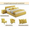 Кровать Erika с матрасом велюр желтый С П/М 1600x2000, ортопедическое основание, изголовье мягкое