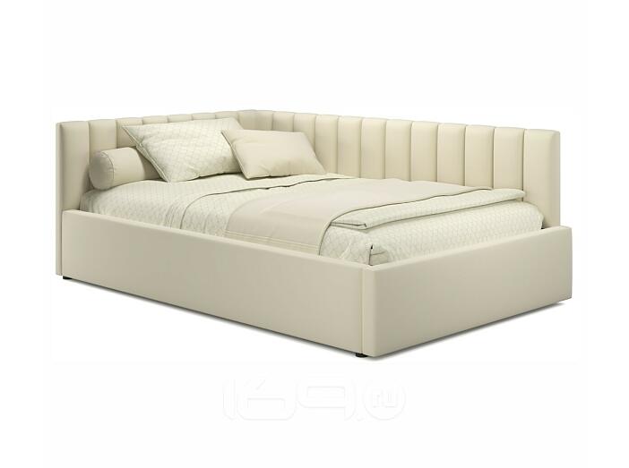 Мягкая кровать Milena 1200 беж с ортопедическим основанием