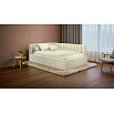Кровать Milena с матрасом велюр бежевый без П/М 1200x2000, изголовье мягкое