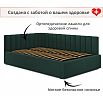 Кровать Milena с матрасом велюр изумруд без П/М 1200x2000, изголовье мягкое