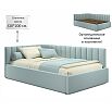 Кровать Milena с матрасом велюр мята пастель без П/М 1200x2000, изголовье мягкое