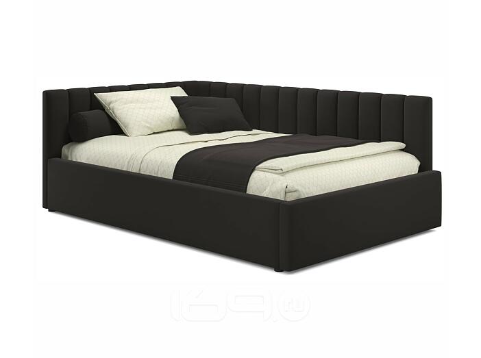 Мягкая кровать Milena 1200 шоколад с ортопедическим основанием