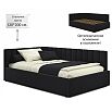 Кровать Milena с матрасом велюр темный без П/М 1200x2000, изголовье мягкое