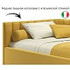 Кровать Milena с матрасом велюр желтый без П/М 1200x2000, изголовье мягкое
