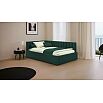 Кровать Milena с матрасом велюр изумруд без П/М 900x2000, изголовье мягкое