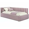 Кровать Milena с матрасом велюр лиловый без П/М 900x2000, изголовье мягкое